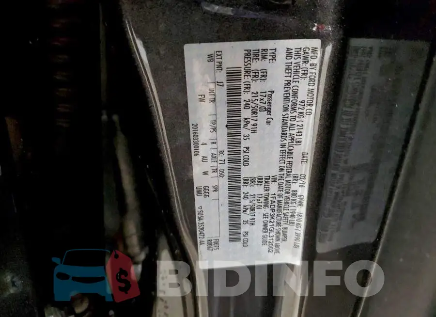 1FADP3K21GL312002 Photo# 12