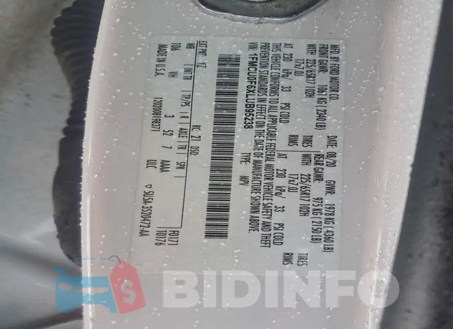 1FMCU0F6XLUB95238 Photo# 13