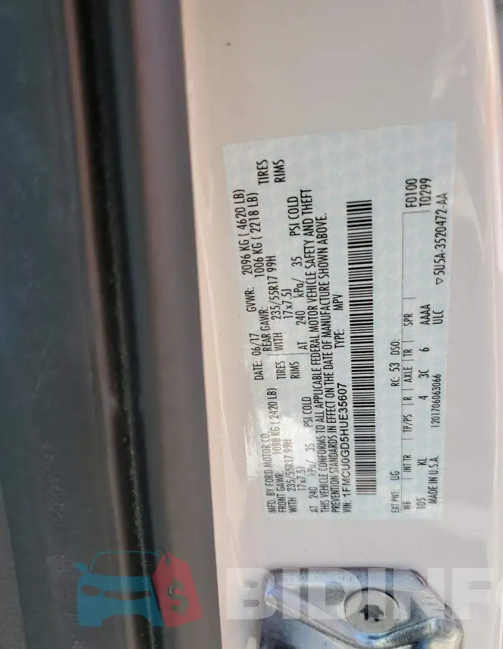 1FMCU0GD5HUE35607 Photo# 12