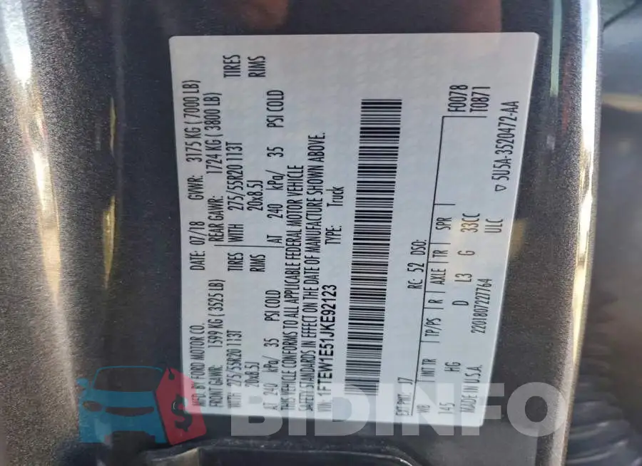 1FTEW1E51JKE92123 Photo# 12