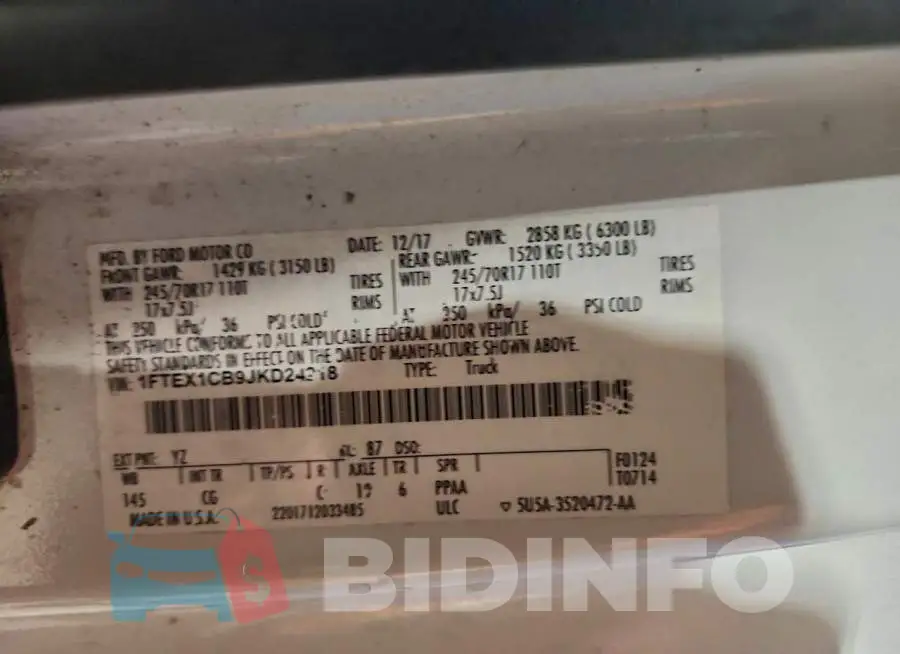 1FTEX1CB9JKD24218 Photo# 12