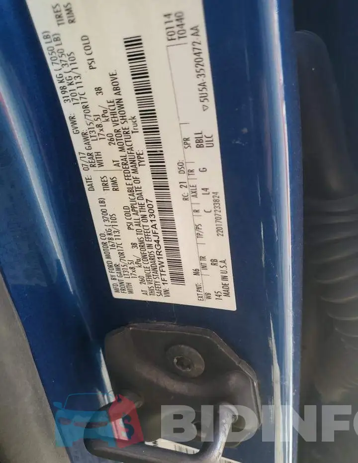 1FTFW1RG4JFA13007 Photo# 12
