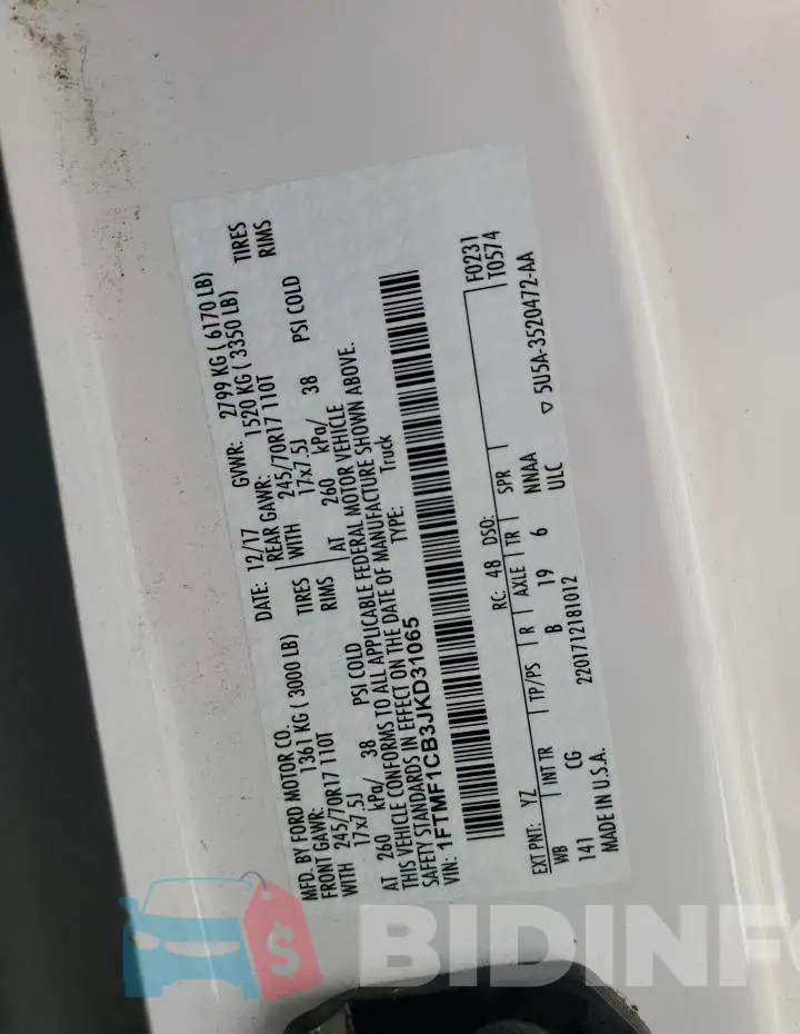 1FTMF1CB3JKD31065 Photo# 12
