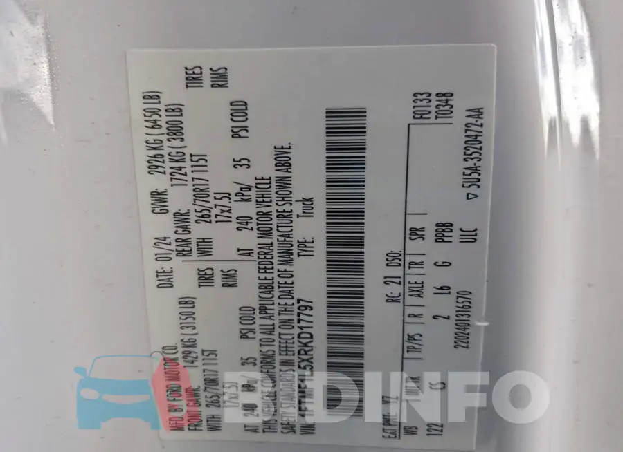 1FTMF1L5XRKD17797 Photo# 12