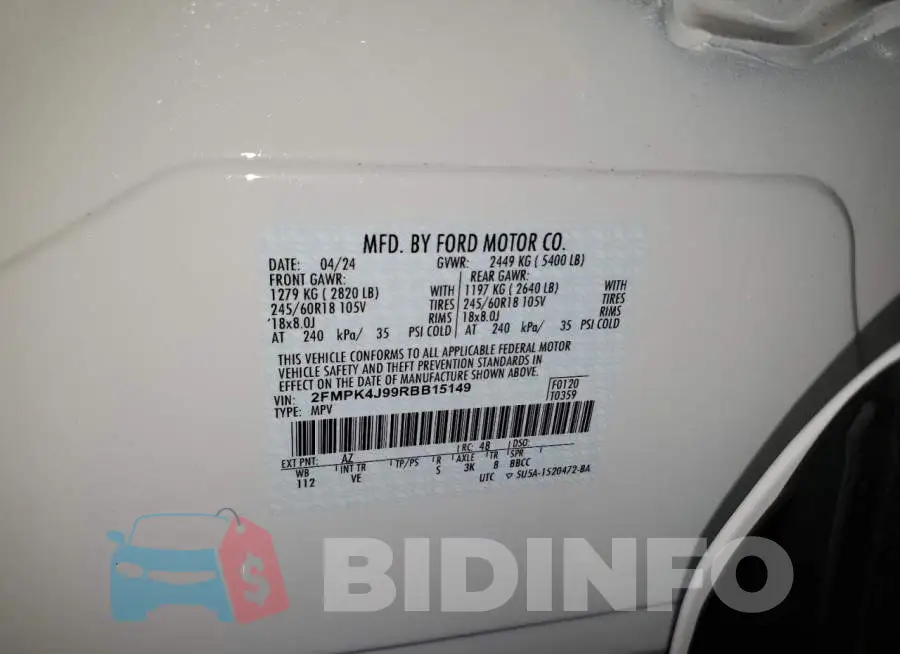 2FMPK4J99RBB15149 Photo# 13