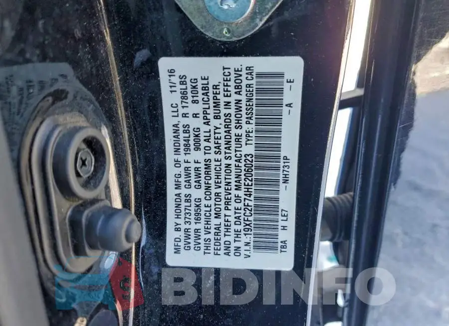 19XFC2F74HE206023 Photo# 13