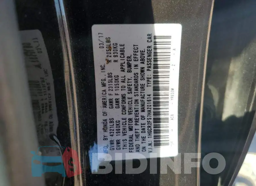 1HGCR2F57HA201614 Photo# 13