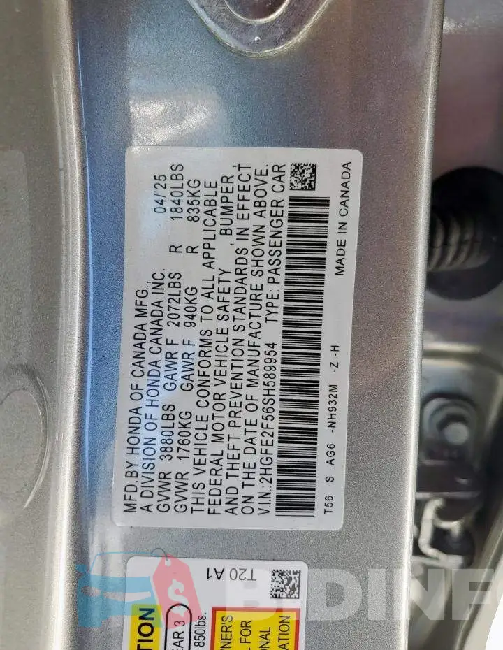 2HGFE2F56SH589954 Photo# 12