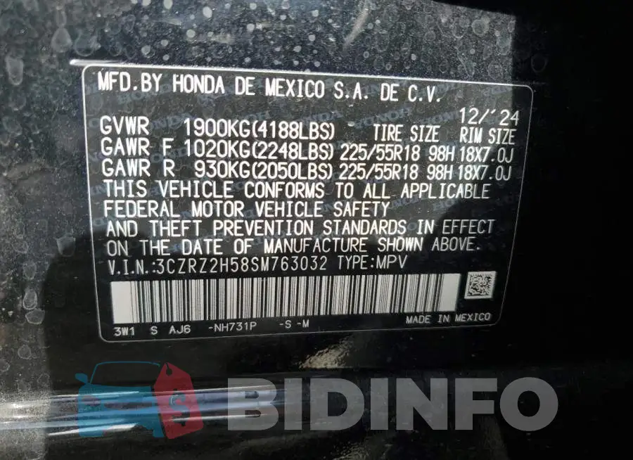 3CZRZ2H58SM763032 Photo# 12