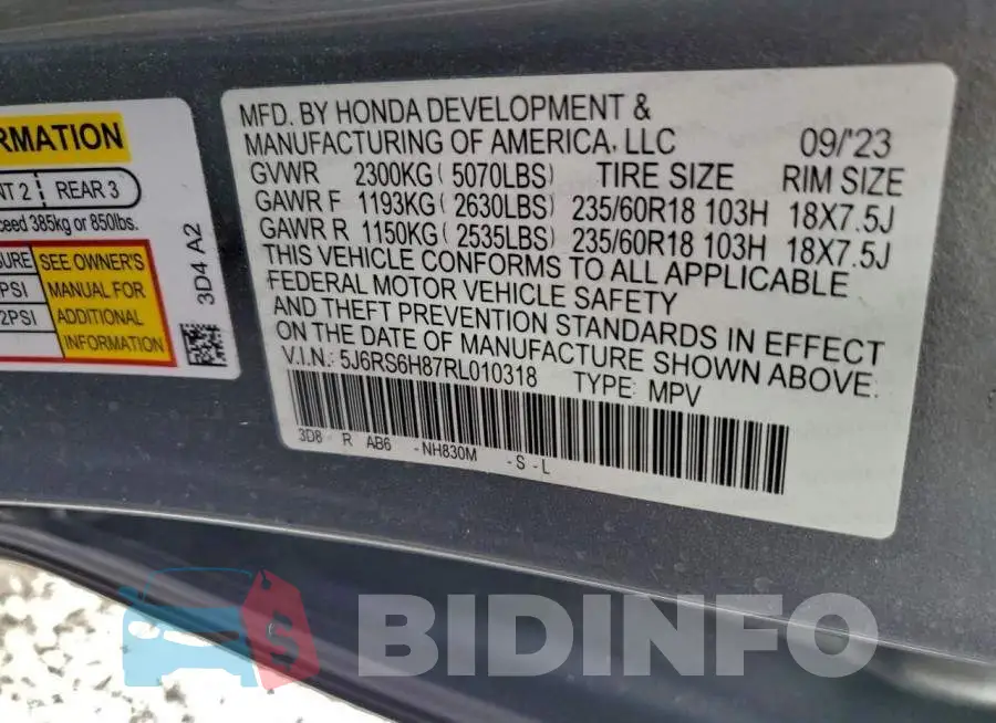 5J6RS6H87RL010318 Photo# 14