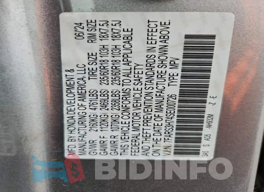 7FARS3H74SE000726 Photo# 12