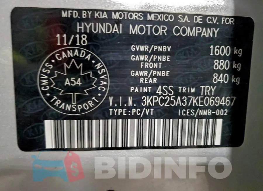 3KPC25A37KE069467 Photo# 12