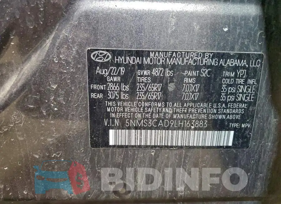 5NMS3CAD9LH163883 Photo# 13