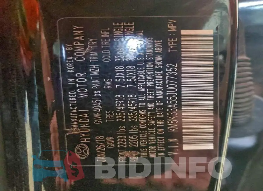KM8K33A55JU077352 Photo# 12