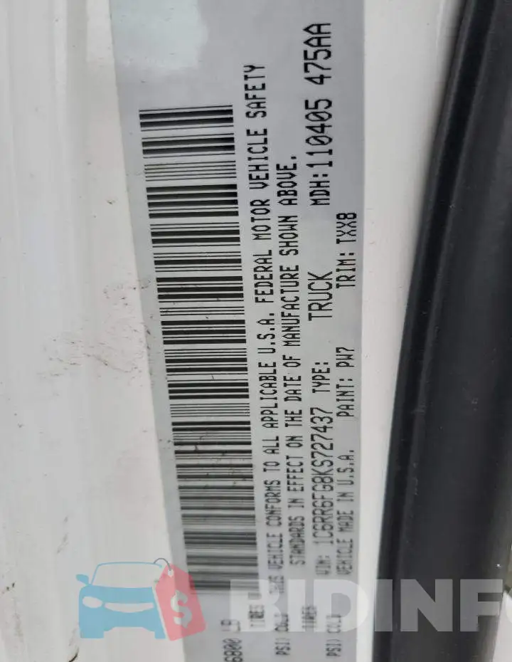 1C6RR6FG8KS727437 Photo# 12