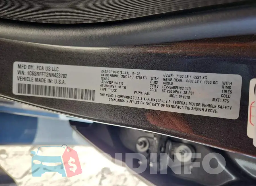 1C6SRFFT2NN423702 Photo# 12