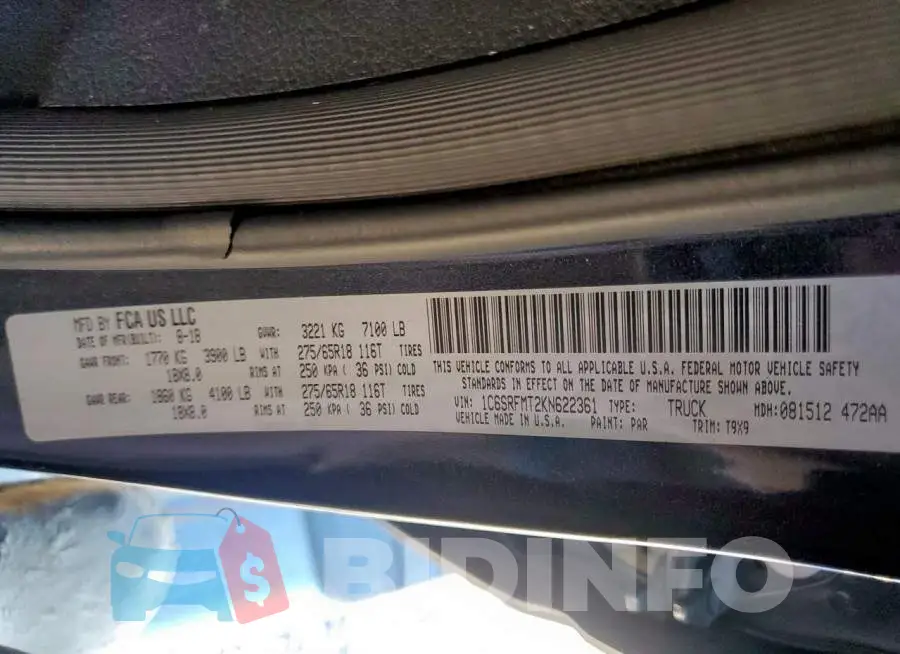 1C6SRFMT2KN622361 Photo# 12
