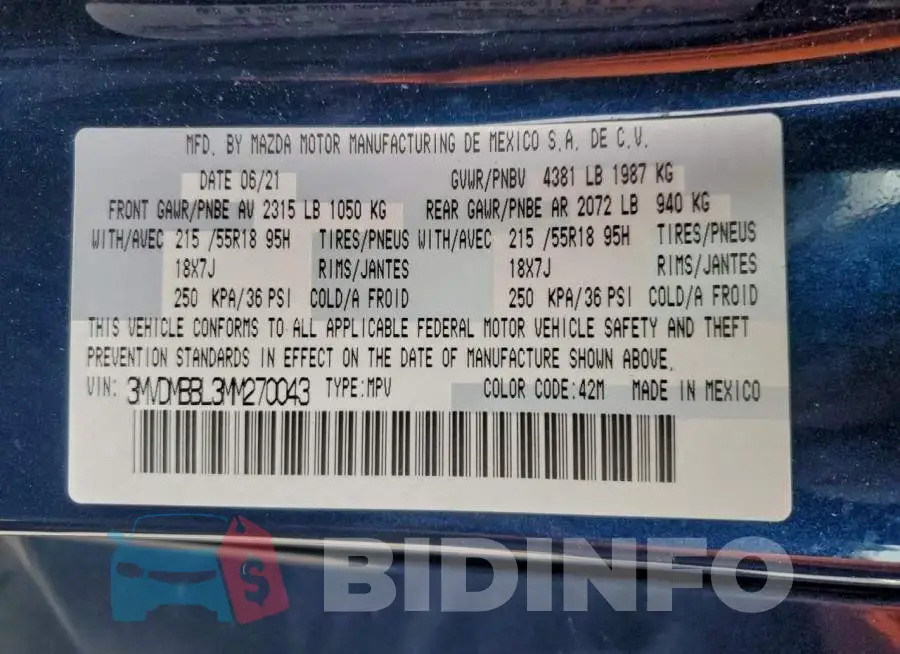 3MVDMBBL3MM270043 Photo# 13