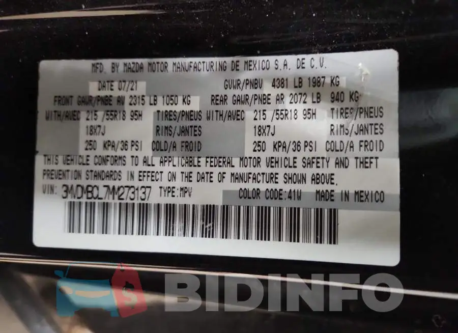 3MVDMBCL7MM273137 Photo# 13
