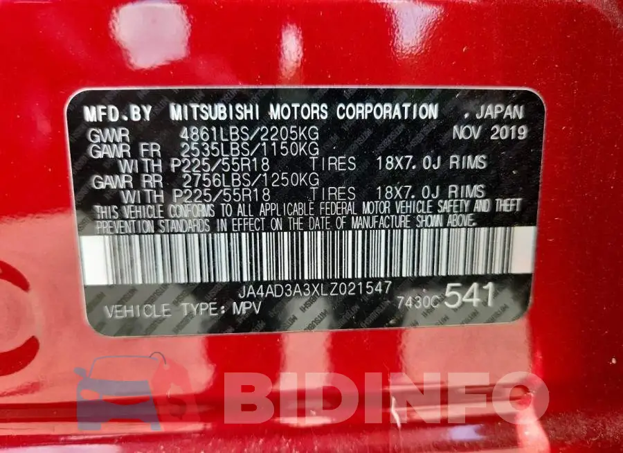 JA4AD3A3XLZ021547 Photo# 13