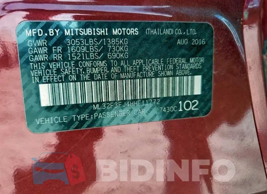 ML32F3FJ4HHF11772 Photo# 13
