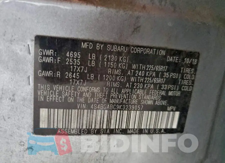 4S4BSABC9K3239057 Photo# 12