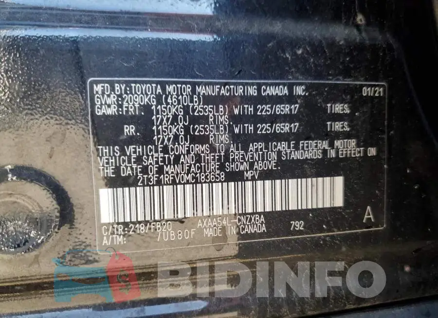 2T3F1RFV0MC183658 Photo# 12