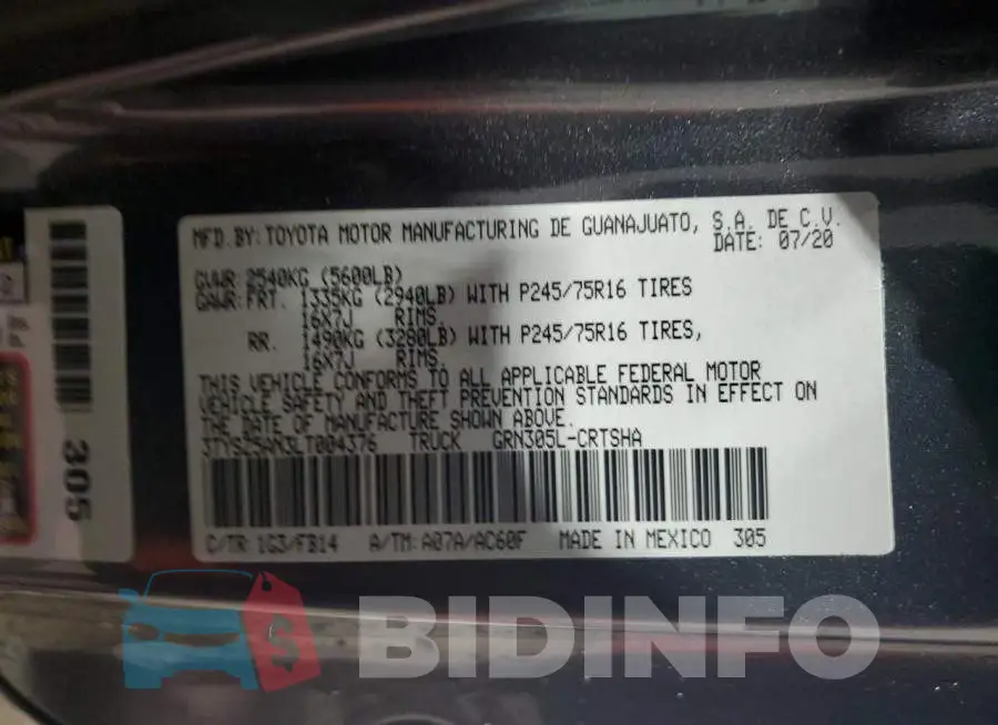 3TYSZ5AN3LT004376 Photo# 13