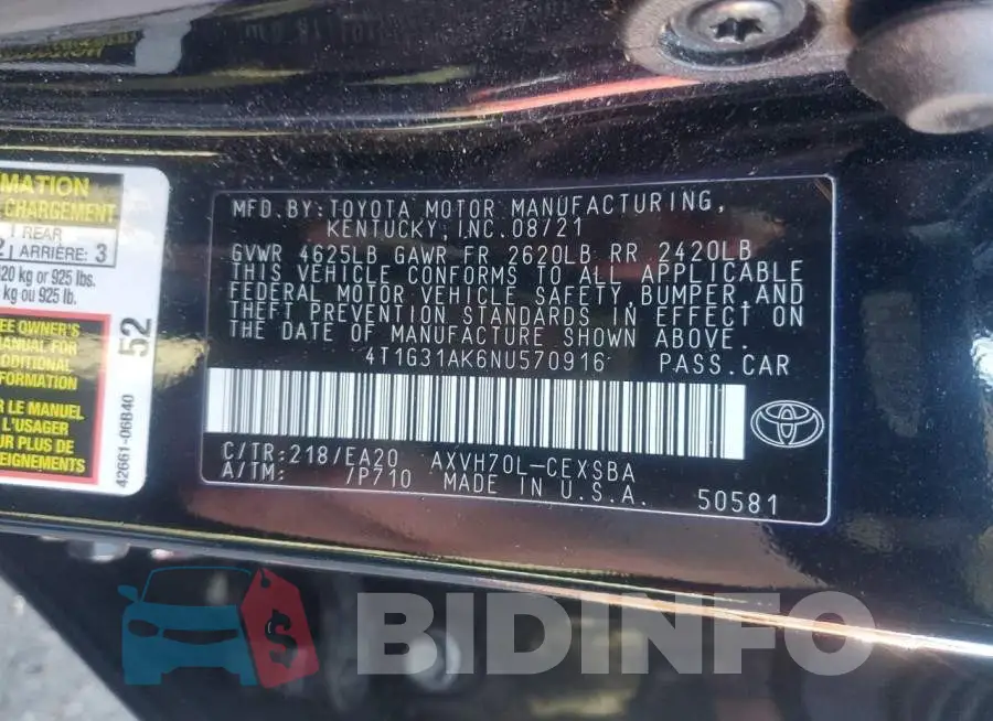 4T1G31AK6NU570916 Photo# 12