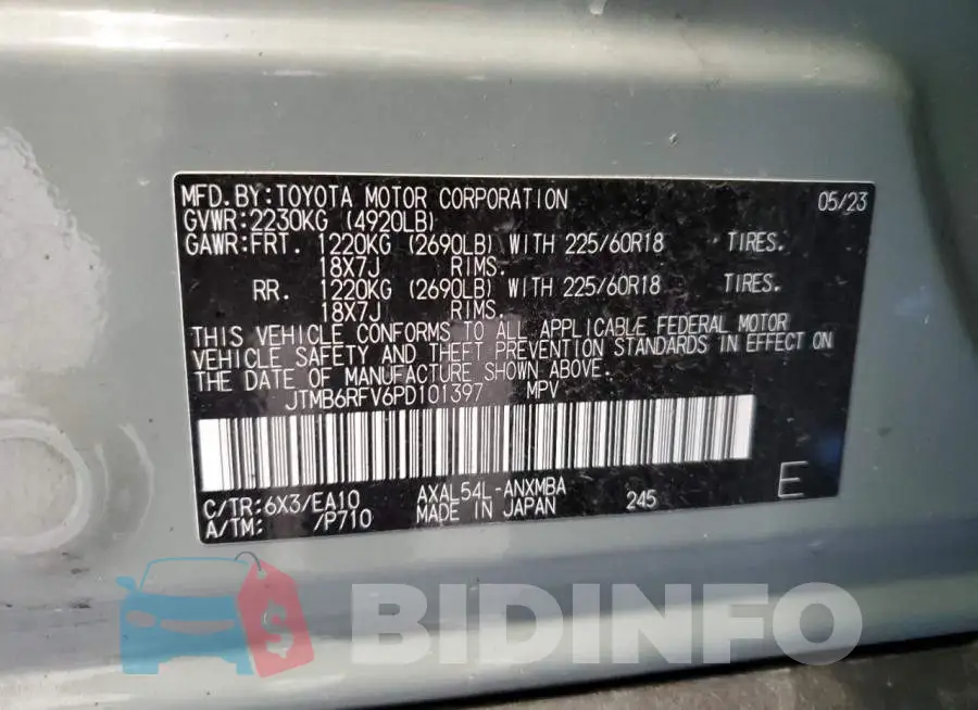JTMB6RFV6PD101397 Photo# 13