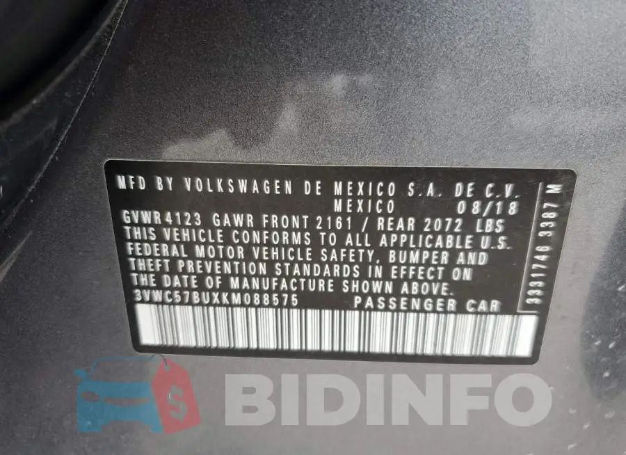 3VWC57BUXKM088575 Photo# 13