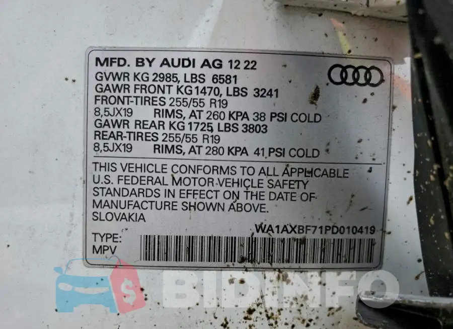 WA1AXBF71PD010419 Photo# 13