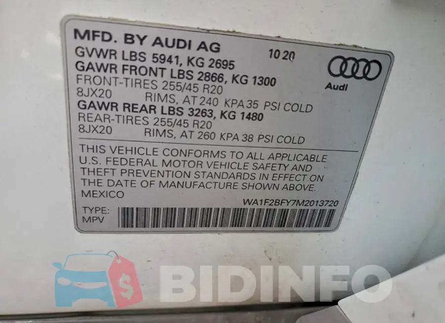 WA1F2BFY7M2013720 Photo# 13