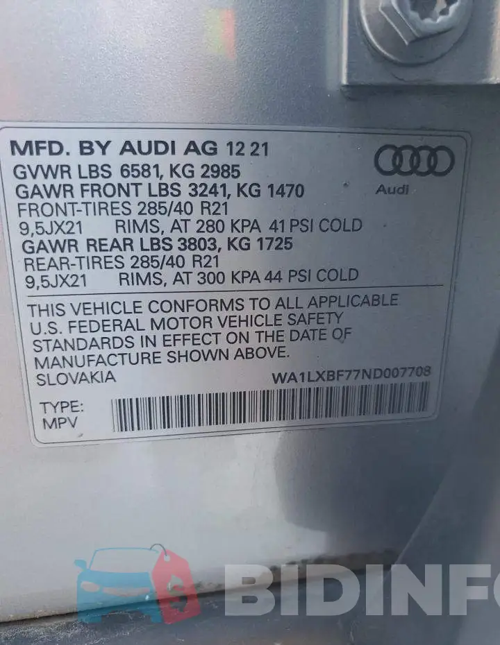 WA1LXBF77ND007708 Photo# 13