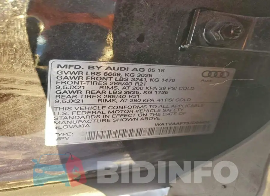 WA1VAAF73JD044267 Photo# 13