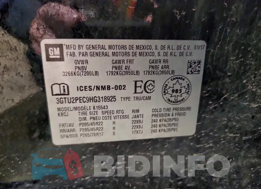 3GTU2PEC9HG318925 Photo# 12