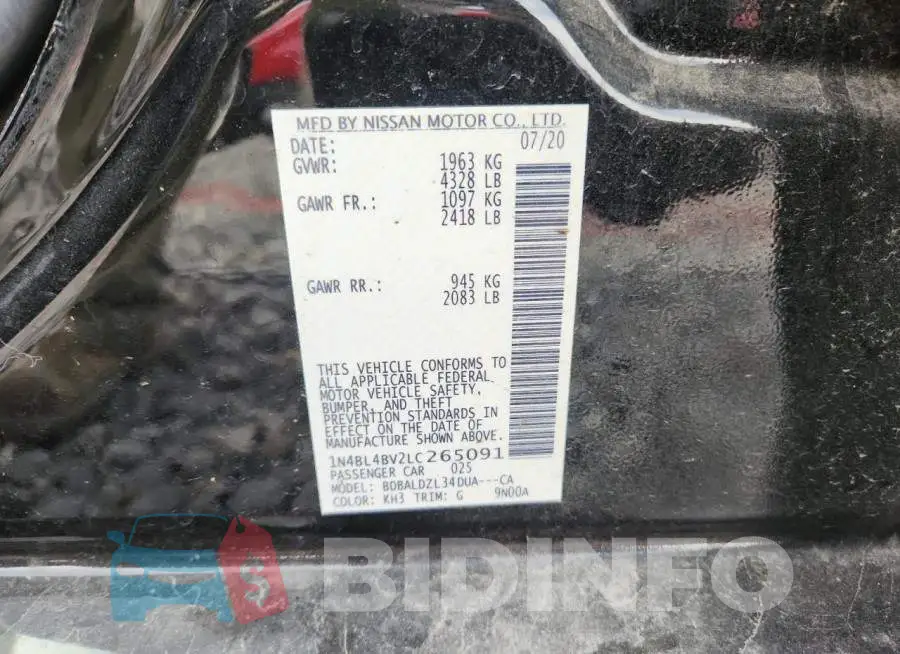 1N4BL4BV2LC265091 Photo# 12