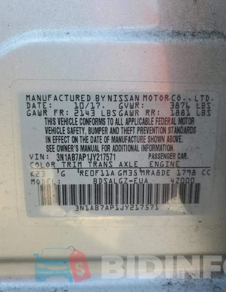 3N1AB7AP1JY217571 Photo# 12