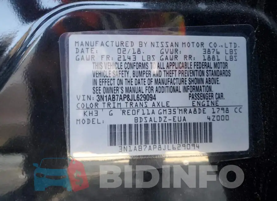 3N1AB7AP8JL629094 Photo# 12