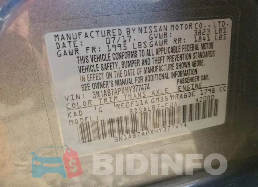 3N1AB7APXHY377474 Photo# 13