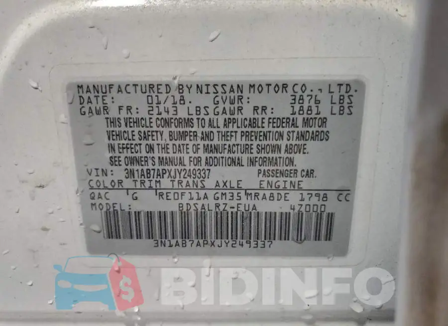 3N1AB7APXJY249337 Photo# 13