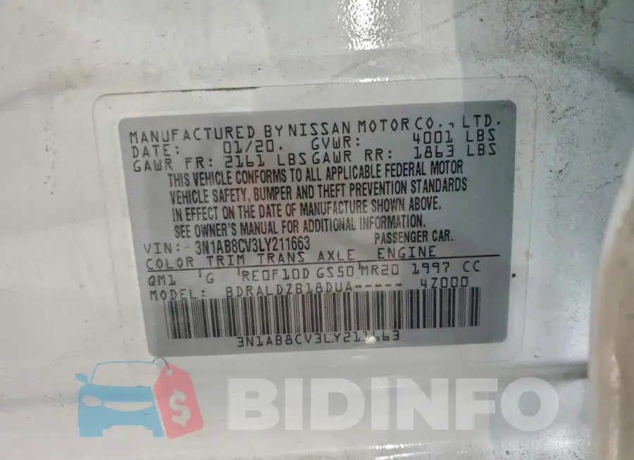 3N1AB8CV3LY211663 Photo# 13