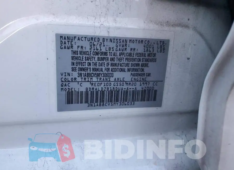 3N1AB8CV5MY306033 Photo# 12