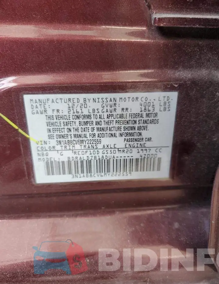 3N1AB8CV6MY222559 Photo# 12
