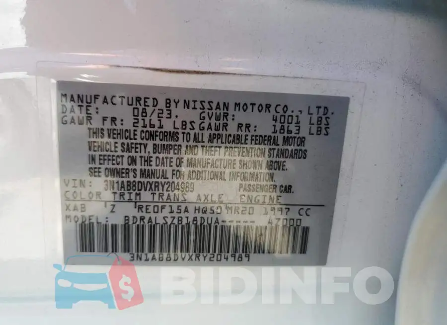 3N1AB8DVXRY204989 Photo# 12