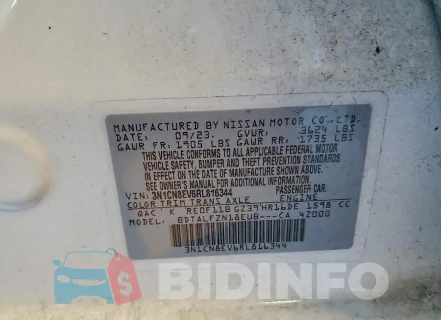 3N1CN8EV6RL816344 Photo# 12
