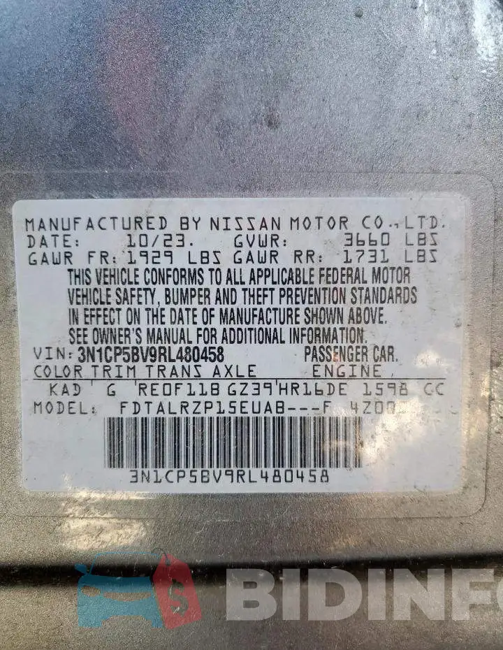 3N1CP5BV9RL480458 Photo# 13