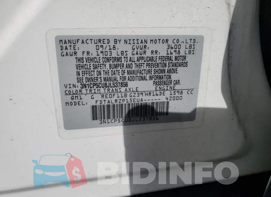 3N1CP5CU8JL537856 Photo# 13