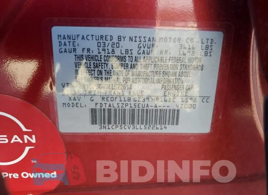 3N1CP5CV3LL522614 Photo# 12