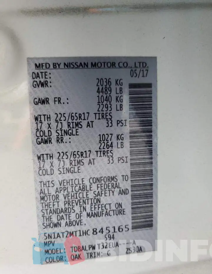 5N1AT2MT1HC845165 Photo# 12
